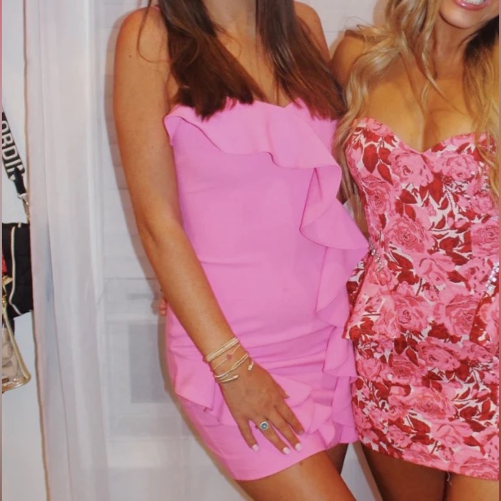 Likely pink ruffle dress